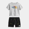 Infant The North Face Summer T-Shirt And Shorts Set TNF Light Grey Heather/TNF Blue Print - NF0A7ZZN 050 -Default Template 7 NF0A7ZZN 050 M1