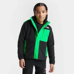 Boys' The North Face Forrest Fleece Mashup Jacket Black/Neon Green - NF0A82SY 001