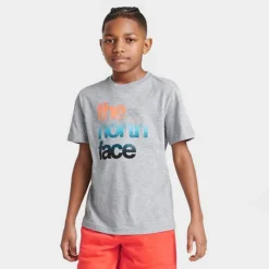 Kids' The North Face Graphic T-Shirt TNF Light Grey Heather/LED Yellow - NF0A82T8 050