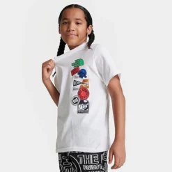 Kids' The North Face Graphic T-Shirt TNF White/LED Yellow/TNF Black - NF0A82T8 100