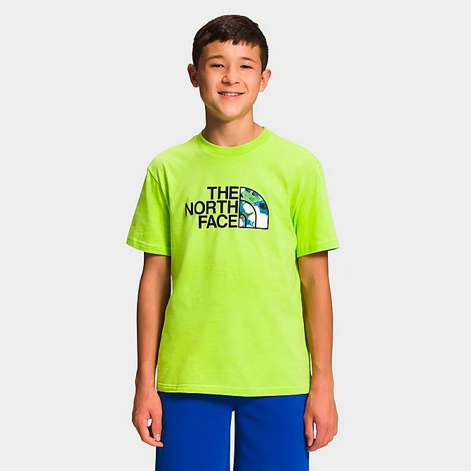 Boys' The North Face Graphic Short Sleeve T-Shirt LED Yellow/TNF Black/Summit Navy - NF0A82T8 730 3 Boys' The North Face Graphic Short Sleeve T-Shirt LED Yellow/TNF Black/Summit Navy - NF0A82T8 730