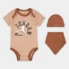 Nike Infant Jordan Varsity Logo Bodysuit, Hat And Bib Gift Box Set (3-Piece) Light Brown/Wheat - NJ0610 X0L -Default Template 7 NJ0610 X0L P1