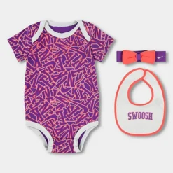 Girls' Infant Nike Join The Club 3-Piece Box Set Purple - NN0966 R26
