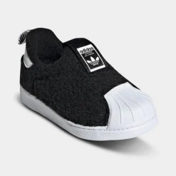 Kids' Toddler Adidas Originals Superstar 360 Fuzzy Slip-On Casual Shoes Black/Black/White - Q46178 001 -Default Template 7 Q46178 001 P2