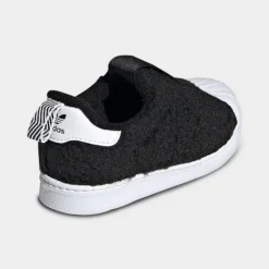 Kids' Toddler Adidas Originals Superstar 360 Fuzzy Slip-On Casual Shoes Black/Black/White - Q46178 001 -Default Template 7 Q46178 001 P4