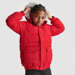 Kids' Sonneti Labeth Hooded Parka Jacket Chinese Red - SNT13001 600