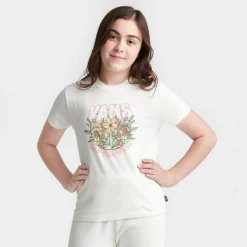Girls' Vans Rock Floral T-Shirt Marshmallow - VN000772Â 100