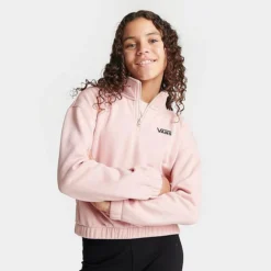 Girls' Vans Mock Neck Half-Zip Sweatshirt Rose Smoke - VN00077VÂ 660