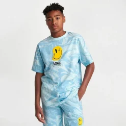 Kids' Vans Marble Smile T-Shirt Blue Glow - VN0007ZT 420 -Default Template 7 VN0007ZT 420 M3
