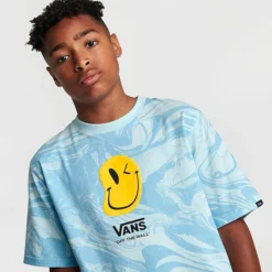Kids' Vans Marble Smile T-Shirt Blue Glow - VN0007ZT 420 -Default Template 7 VN0007ZT 420 M5